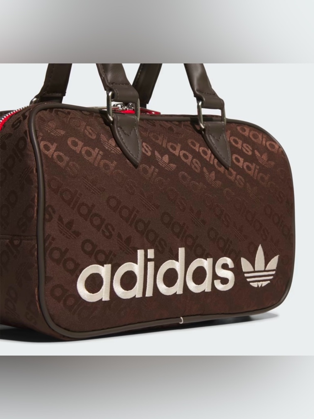 adidas Brown Logo Duffel with White Embroidery